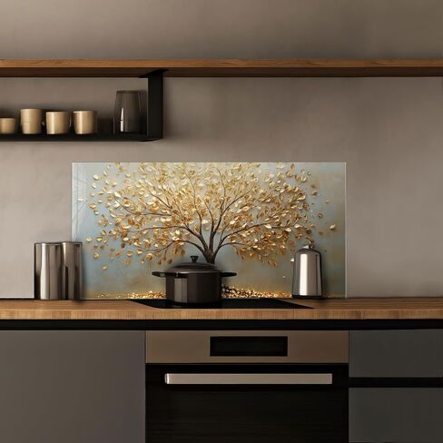 Roggmard Kitchen Backsplash ، غطاء خلفي للموقد ، بلاط الزجاج المقسّر من الزجاج ، واقي دفاع غلاف المطبخ ، ديكور المطبخ المنزلي (30x17.7 '-(76 × 45 سم)) in Kuwait