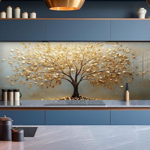 Roggmard Kitchen Backsplash ، غطاء خلفي للموقد ، بلاط الزجاج المقسّر من الزجاج ، واقي دفاع غلاف المطبخ ، ديكور المطبخ المنزلي (30x17.7 '-(76 × 45 سم)) in Kuwait