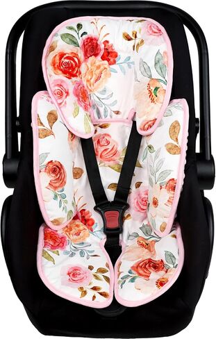Infant Car Seat Insert, 2-in-1 Baby Car Seat Head Support for Newborn Girls Boys, Soft Baby Neck Support and Body Cushion for Car Seat, Stroller, Bouncer (RainbowStar) in Saudi Arabia