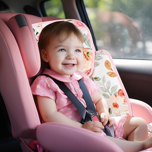 Infant Car Seat Insert, 2-in-1 Baby Car Seat Head Support for Newborn Girls Boys, Soft Baby Neck Support and Body Cushion for Car Seat, Stroller, Bouncer (RainbowStar) in Saudi Arabia