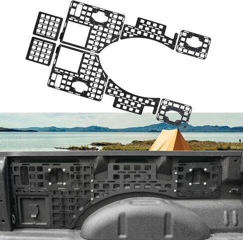 لوحة سرير جانبية متوافقة مع 2015-2025 Ford F150 Side Molle Panel 5.5ft 6.5ft لوحة سرير الشاحنة على رف تخزين البضائع الخلفية لعام 2024 Ford F-150 الملحقات (لوحة السرير الجانبي) in Kuwait