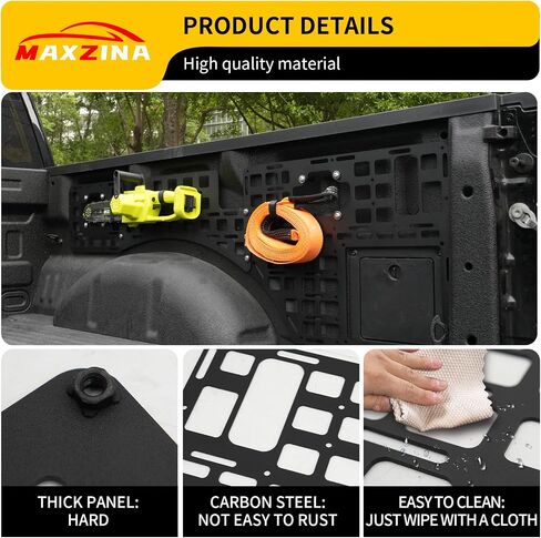 لوحة سرير جانبية متوافقة مع 2015-2025 Ford F150 Side Molle Panel 5.5ft 6.5ft لوحة سرير الشاحنة على رف تخزين البضائع الخلفية لعام 2024 Ford F-150 الملحقات (لوحة السرير الجانبي) in Kuwait
