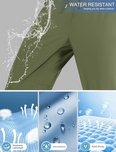 Forik Men's Hiking Pants Lightweight Quick-Drying Waterproof Athletic Joggers Pants with Pockets Walkout Sweatpants in Saudi Arabia