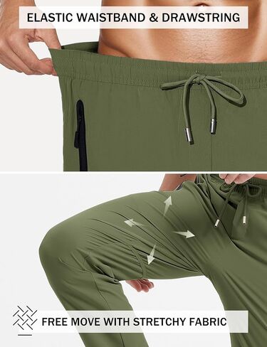 Forik Men's Hiking Pants Lightweight Quick-Drying Waterproof Athletic Joggers Pants with Pockets Walkout Sweatpants in Saudi Arabia