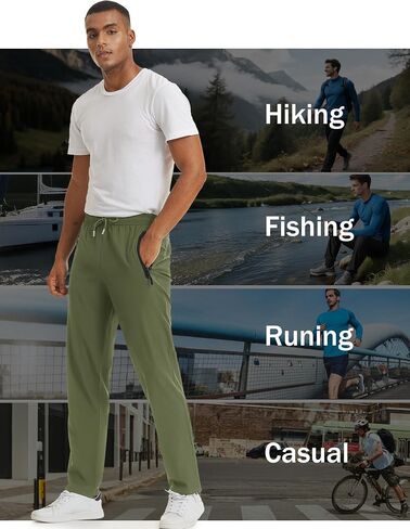 Forik Men's Hiking Pants Lightweight Quick-Drying Waterproof Athletic Joggers Pants with Pockets Walkout Sweatpants in Saudi Arabia