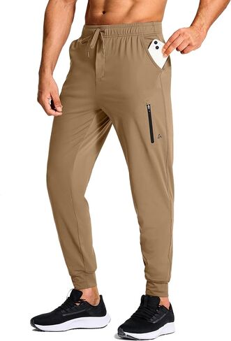 Men's Joggers Pants with Zipper Pockets Sweatpants Athletic Track Running Golf Workout Gym Pants for Men in Saudi Arabia