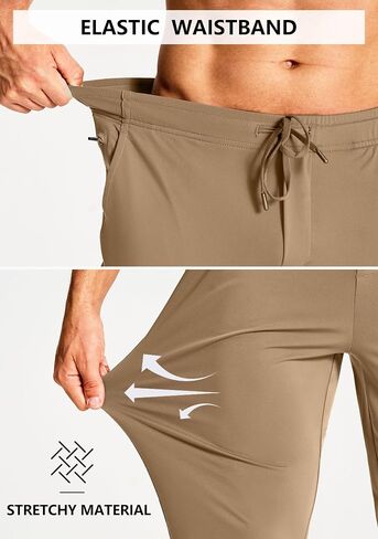 Men's Joggers Pants with Zipper Pockets Sweatpants Athletic Track Running Golf Workout Gym Pants for Men in Saudi Arabia