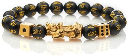 Buddha & Karma Double-Headed Golden Dragon Bracelet – Wealth, Strength & Protection in Saudi Arabia
