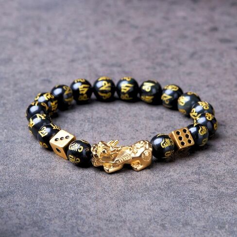 Buddha & Karma Double-Headed Golden Dragon Bracelet – Wealth, Strength & Protection in Saudi Arabia