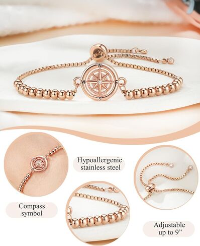 Shonyin Retirement Gifts for Women 2025 — A Meaningful Compass Bracelet That’s Perfect for Coworker, Teacher, Or Friend. Ideal for Farewell, Going Away, Or Goodbye in Saudi Arabia