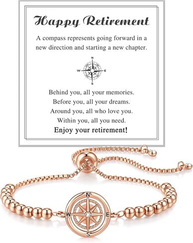 Shonyin Retirement Gifts for Women 2025 — A Meaningful Compass Bracelet That’s Perfect for Coworker, Teacher, Or Friend. Ideal for Farewell, Going Away, Or Goodbye in Saudi Arabia