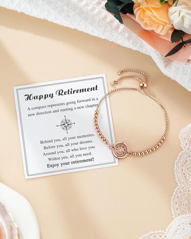 Shonyin Retirement Gifts for Women 2025 — A Meaningful Compass Bracelet That’s Perfect for Coworker, Teacher, Or Friend. Ideal for Farewell, Going Away, Or Goodbye in Saudi Arabia