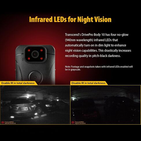 Transcend TS128GDPB40A DrivePro Body Camera 40 with 128GB Memory, 2K QHD 1440P 60fps, IP68 Rating, Wi-Fi, GPS, Electronic Image Stabilization and 11-Hour Battery Life in Kuwait