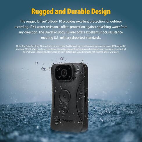 Transcend TS128GDPB40A DrivePro Body Camera 40 with 128GB Memory, 2K QHD 1440P 60fps, IP68 Rating, Wi-Fi, GPS, Electronic Image Stabilization and 11-Hour Battery Life in Kuwait