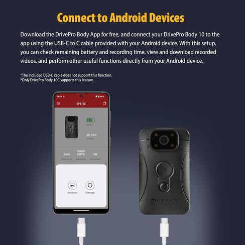 Transcend TS128GDPB40A DrivePro Body Camera 40 with 128GB Memory, 2K QHD 1440P 60fps, IP68 Rating, Wi-Fi, GPS, Electronic Image Stabilization and 11-Hour Battery Life in Kuwait