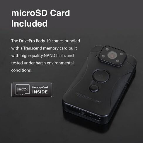 Transcend TS128GDPB40A DrivePro Body Camera 40 with 128GB Memory, 2K QHD 1440P 60fps, IP68 Rating, Wi-Fi, GPS, Electronic Image Stabilization and 11-Hour Battery Life in Kuwait