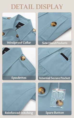 CREATMO US Women's Cropped Trench Coat Classic Double Breasted Lapel Jacket Water Repellent Outerwear in Saudi Arabia