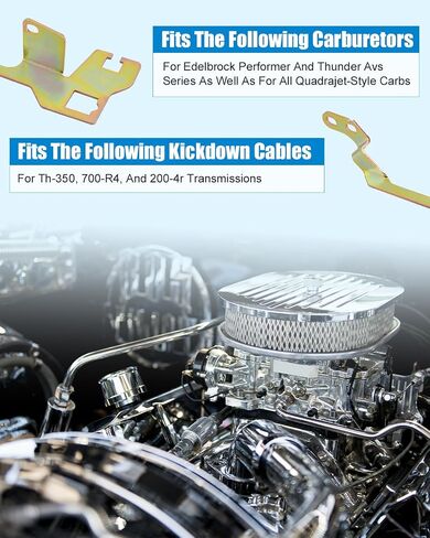 كابل الخانق والكابلات ركلات ركلات ركلات مناسبة لسلسلة Edelbrock Performer و Thunder AVS وكذلك لجميع الكربوهيدرات على طراز Quadrajet ، وتناسب Th350-R4 200-4R Cables استبدال 157313 in Kuwait