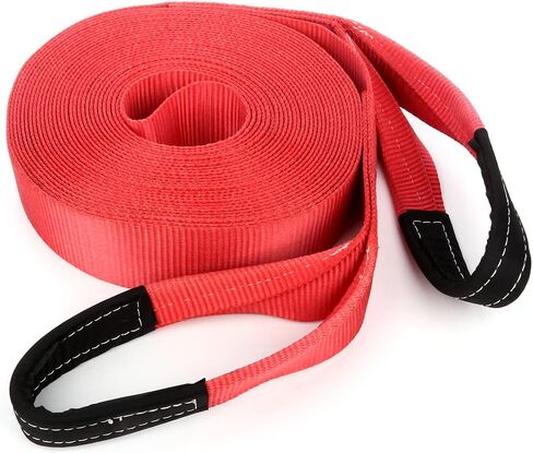 Heavy Duty Tie Downs Straps(3 inch x 65 ft),17500 LBs Red Tow Strap,for Vehicle Recovery in Saudi Arabia