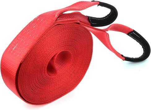 Heavy Duty Tie Downs Straps(3 inch x 65 ft),17500 LBs Red Tow Strap,for Vehicle Recovery in Saudi Arabia