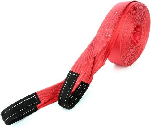 Heavy Duty Tie Downs Straps(3 inch x 65 ft),17500 LBs Red Tow Strap,for Vehicle Recovery in Saudi Arabia
