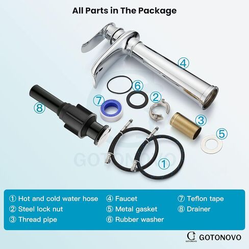 gotonovo شلال سفينة بالوعة صنبور للحوض 1 حفرة، مقبض واحد طويل القامة بالوعة الحمام صنبور، النحاس شلال الحمام صنبور جولة الجسم خلاط الحنفية مع يطفو على السطح استنزاف وخط العرض، الكروم البولندية in Kuwait