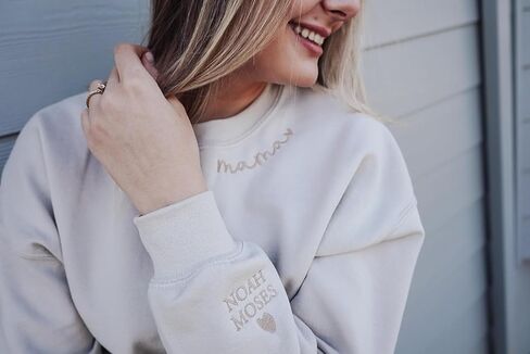 Custom Embroidered Unisex Sweatshirt, Personalized Design, Breathable, Christmas & Mother's Day Gift in Saudi Arabia