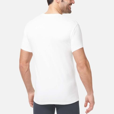 Tommy John Men's Slim Fit Neck Undershirt ، نسيج قطني بارد ، تي شيرت نحيف مع تصميم Tuck Stay Tuck in Kuwait
