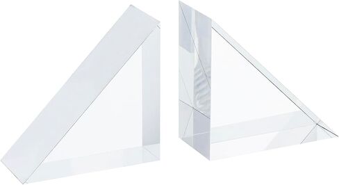 MyGift Premium Hotel Style Clear Thick Acrylic L-Shaped Bookends, Decorative Transparent Heavy Duty Non-Skid Book Stopper for Home Office School, 1 Pair in Saudi Arabia