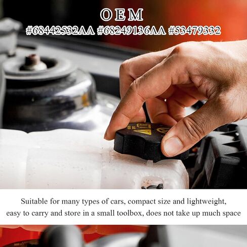 Car Radiator Coolant Reservoir Cap, 68442532AA Coolant Reservoir Recovery Cap Replaces 68249136AA 53479332, Radiator Coolant Reservoir Cover Fit Cherokee 1500 2014-2021 in Saudi Arabia