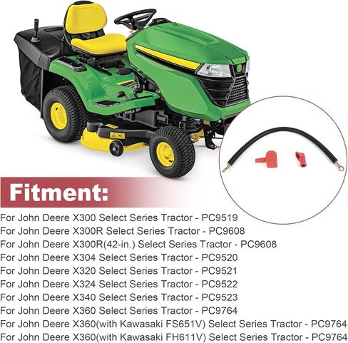 Lawn Mower Positive Battery Cable Compatible with John Deere Tractor X300 X300R X304 X320 X324 X340 X360 Select Series AM135733 in Saudi Arabia