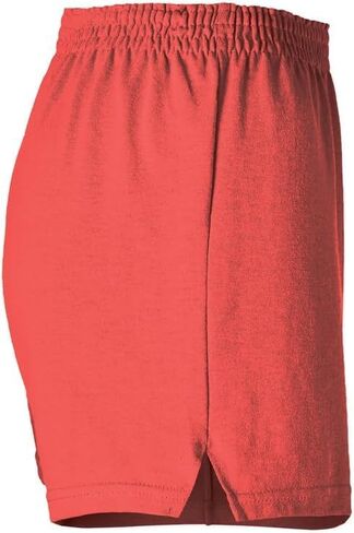 Soffe Girl's Junior Authentic Heaves Short - مزيج من القطن المريح ، لصالة الألعاب الرياضية ، الرقص ، حزام مرن ، نسيج ناعم ، مرجان ناري كبير in Saudi Arabia