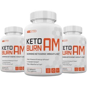 (Pack of 3) Keto Burn AM Morning Ketogenic Weight Management, Keto Burn Pills for Men and Women, 180 Capsules, 3 Months Supply in Saudi Arabia