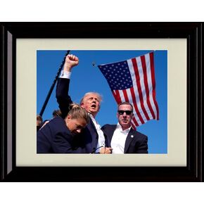 Generic 8x10 - Donald Trump July 13, 2024 ""Keep Fighting Fist Pump Framed Photo, Black Cherry in Kuwait