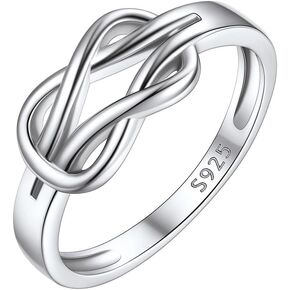 ChicSilver 925 Sterling Silver Rings for Women Love Knot Promise Ring Hypoallergenic Eternity Ring for Women Rings Size 4-12 in Saudi Arabia