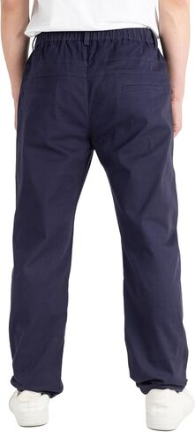 CAMLAKEE Boys' Pleated Dress Pants Kids Elastic Waist Twill Straight Leg School Uniform Pants in Kuwait