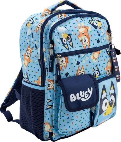 AI ACCESSORY INNOVATIONS Bluey & Bingo Backpack for Girls & Boys, Multi Pocket Bookbag with Adjustable Shoulder Straps & Padded Back, Blue in Saudi Arabia