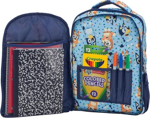 AI ACCESSORY INNOVATIONS Bluey & Bingo Backpack for Girls & Boys, Multi Pocket Bookbag with Adjustable Shoulder Straps & Padded Back, Blue in Saudi Arabia