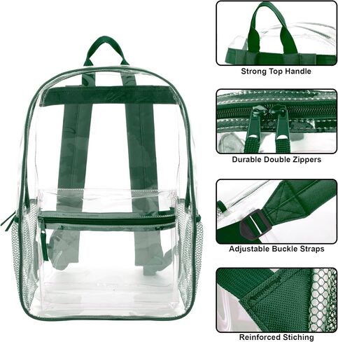 Trail Maker 24 Pack Bulk Clear Back Duty مع اللوازم المدرسية ، جيوب جانبية للأطفال ، الأولاد ، الفتيات ، المدرسة ، المعتمدة من الملعب (حزمة متعددة الألوان) in Saudi Arabia