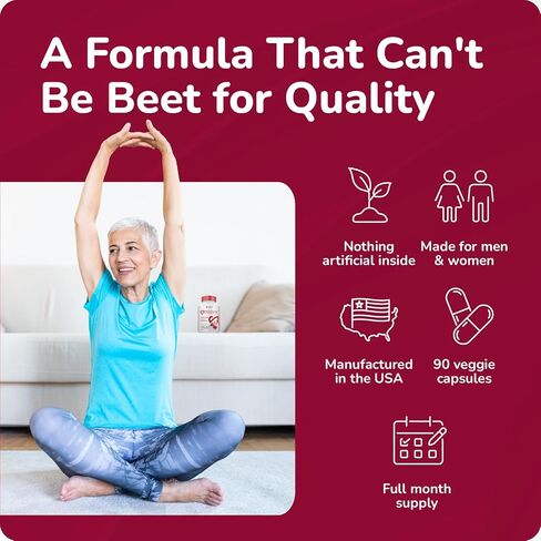 Pro Flow Circulation Support Supplement – 90 Beet Root Capsules with Grape Seed Extract, L-Arginine, Vitamins B12, beet root extract capsules, Blood Circulation Supplement - 90 Capsules in Saudi Arabia
