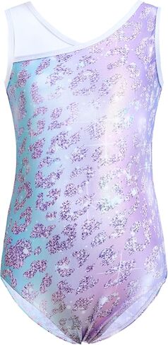 Gymnastics Leotards for Girls 4-Piece Outfit with Storage Bag Scrunchie & Shorts Set for Toddler/Kids 3-12 Years in Saudi Arabia