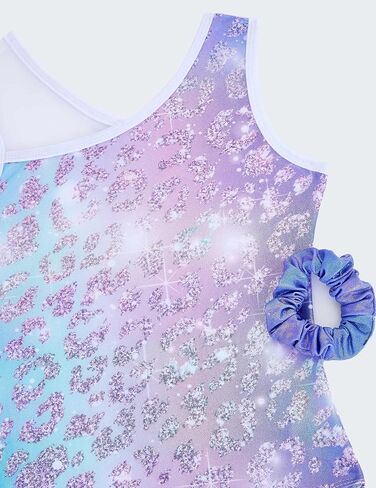 Gymnastics Leotards for Girls 4-Piece Outfit with Storage Bag Scrunchie & Shorts Set for Toddler/Kids 3-12 Years in Saudi Arabia