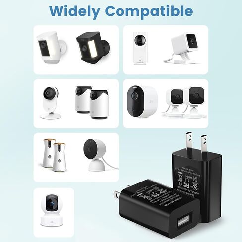 2-Pack Power Adapter Compatible with Outdoor WYZE Cam, Blink Mini, Nest Cam, Ring Stick Up Cam, Security Camera Charger Plug in Saudi Arabia