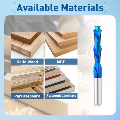 نقش الخشب باستخدام الحاسب الآلي نحت راوتر بت 1/4 عرقوب 15 درجة / 20 درجة / 30 درجة / 60 درجة / 90 درجة لقم نقش، 2 مزمار مستقيم CNC على شكل حرف V، أداة توجيه نقش مخروطية مطلية بالنانو الأزرق in Kuwait