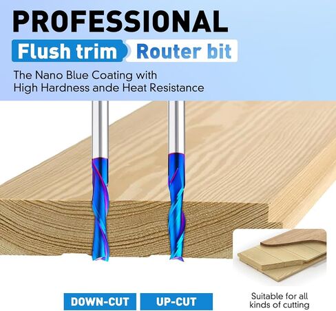 نقش الخشب باستخدام الحاسب الآلي نحت راوتر بت 1/4 عرقوب 15 درجة / 20 درجة / 30 درجة / 60 درجة / 90 درجة لقم نقش، 2 مزمار مستقيم CNC على شكل حرف V، أداة توجيه نقش مخروطية مطلية بالنانو الأزرق in Kuwait