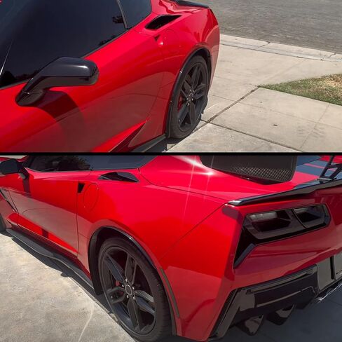 متوافق مع شيفروليه Corvette C7 2014-2019 Stingray العجلة الخلفية تقليم تقاطعات Fender Fender Plane (أسود غير لامع ، مناسب لنماذج Stingray) in Kuwait
