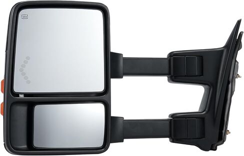 VEVOR Towing Mirrors Fit for 2008-2016 Ford F250 F350 F450 F550 Super Duty Power Heated with Signal Light LED Arrow Signal Light, Plane & Convex Glass, Manual Controlling Telescoping Folding, Black in Saudi Arabia