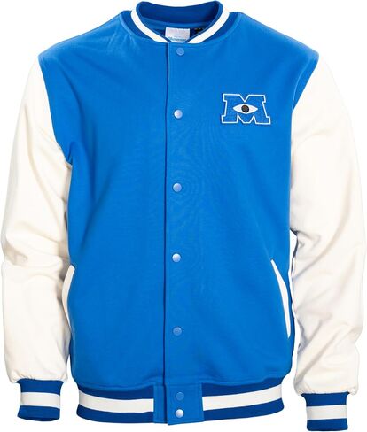 Mad Engine Monsters University Varsity Jacket Blue and White Mu Logo Costumeen Costume Cosplay - Adult in Kuwait