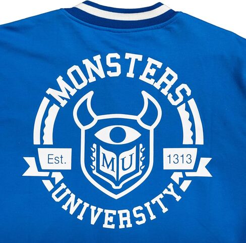 Mad Engine Monsters University Varsity Jacket Blue and White Mu Logo Costumeen Costume Cosplay - Adult in Saudi Arabia