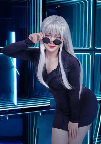 DAZCOS Women JJK Cosplay Wig Anime Costume Accessories (Silver White) in Saudi Arabia